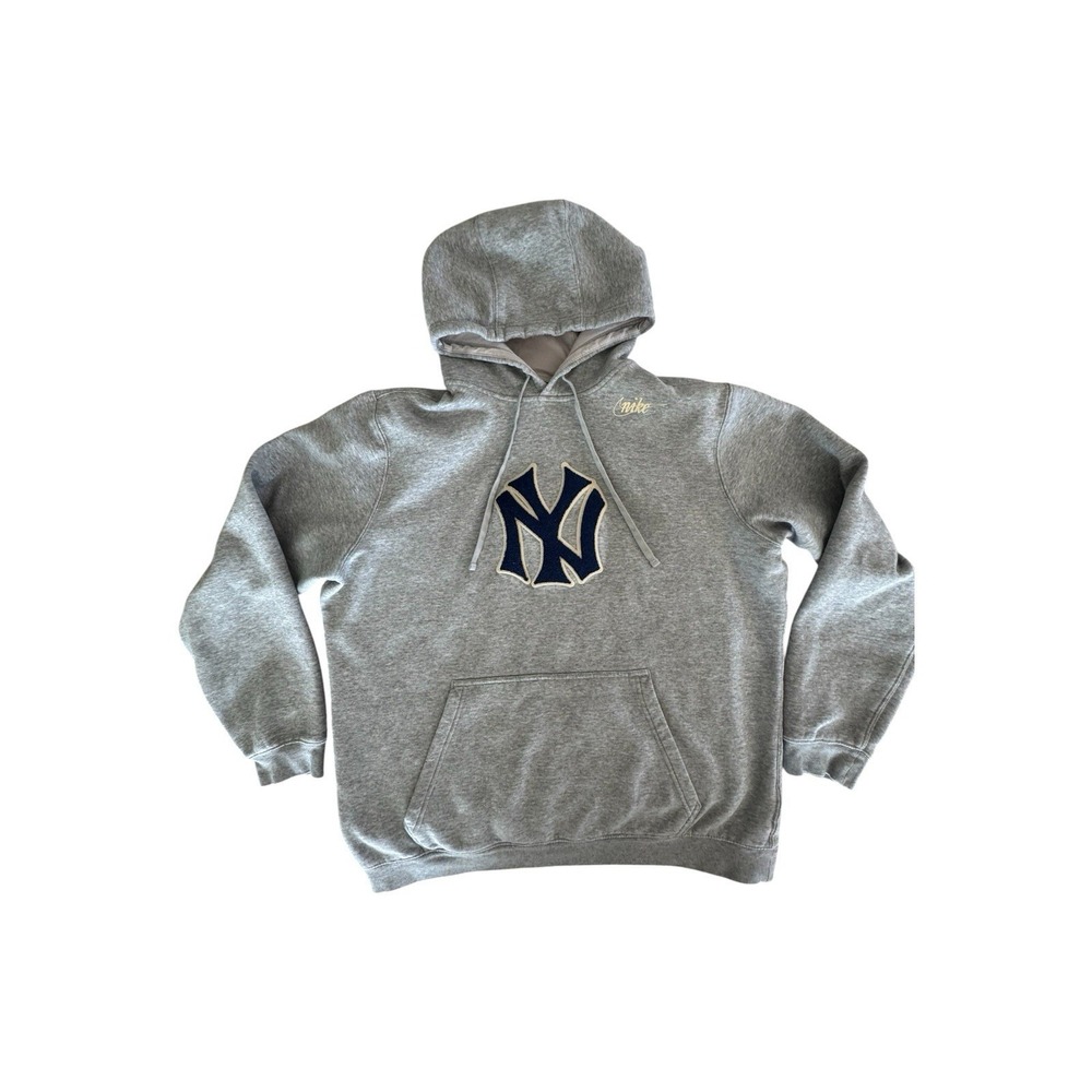 Vintage Y2K Nike New York Yankees Swoosh Full Zip Hoodie Size XL Gray MLB
